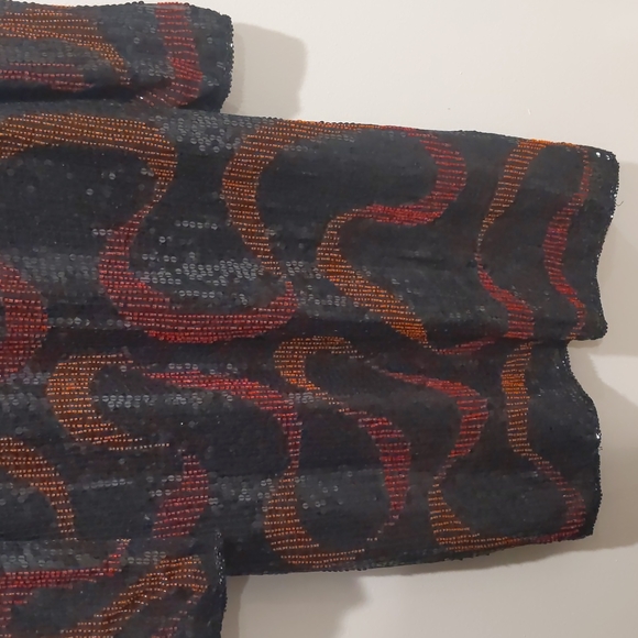 Vintage Cache Silk Lined Sequinned Cocktail Party Dress - Picture 3 of 10